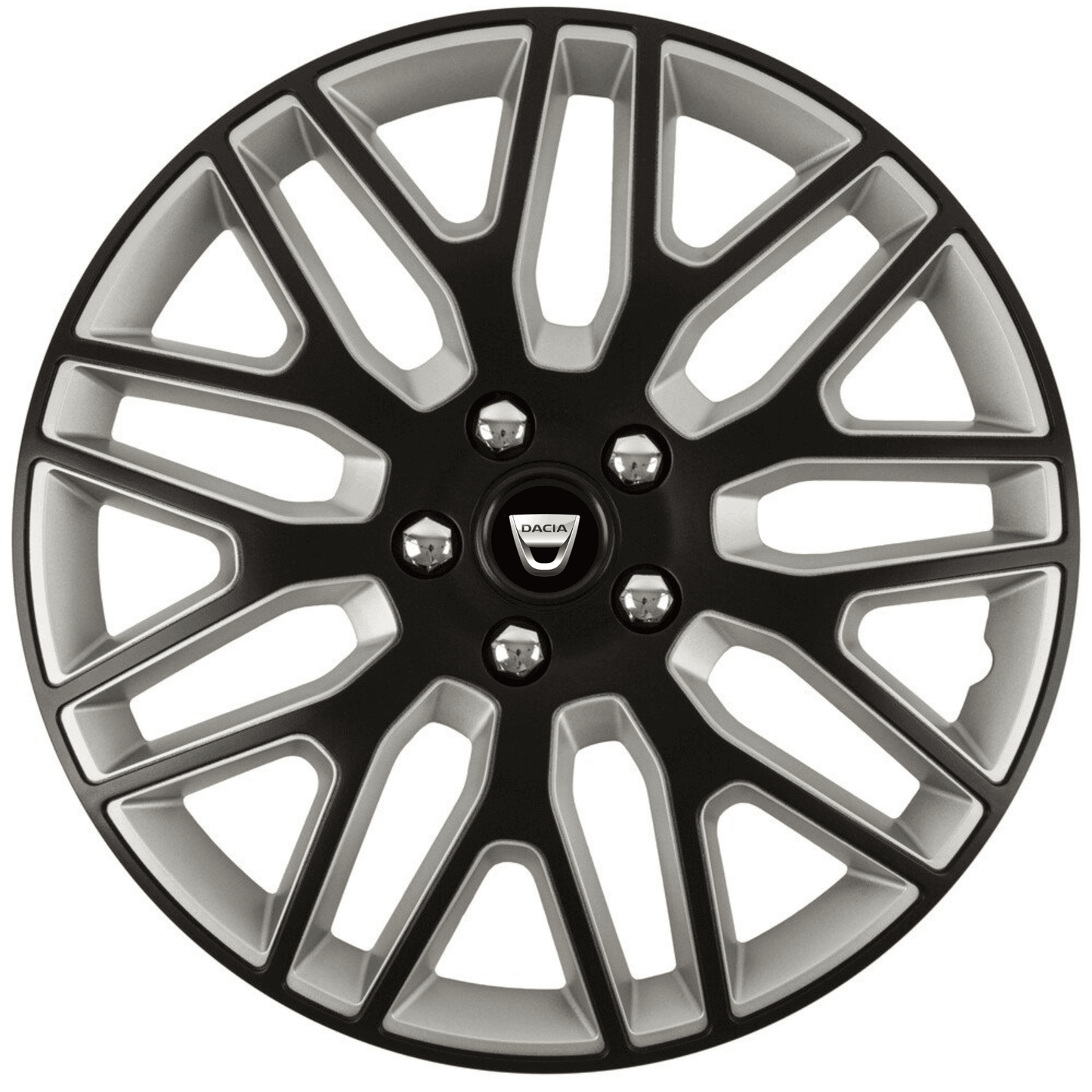 Set 4 Capace Roti 15 inchi (R15) Best Alb-Negru, Compatibile Cu Dacia