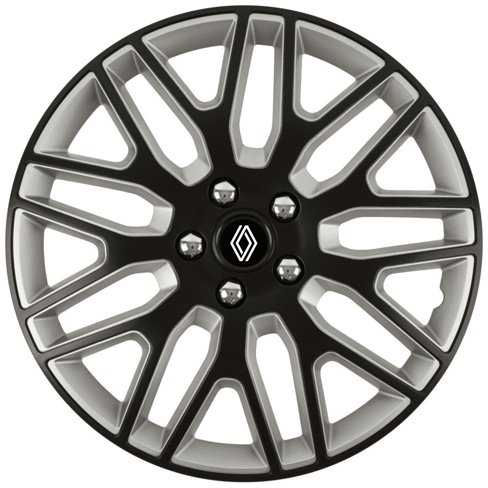 4 db 15 colos (R15) Dakar Fekete-Szürke Dísztárcsa Készlet, Kompatibilis Új Renault Modellekkel