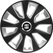 Set 4 Capace Roti 16 inchi (R16) Stratos Gri-Negru, Compatibile Cu Seat