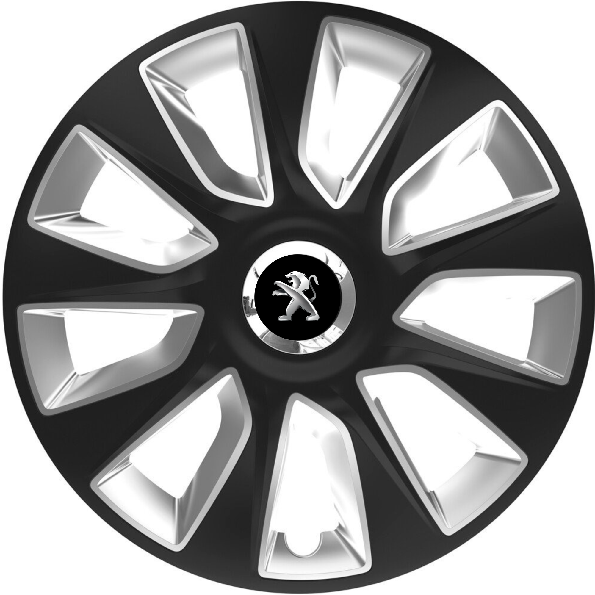 Set 4 Capace Roti 16 inchi (R16) Stratos Gri-Negru, Compatibile Cu Peugeot