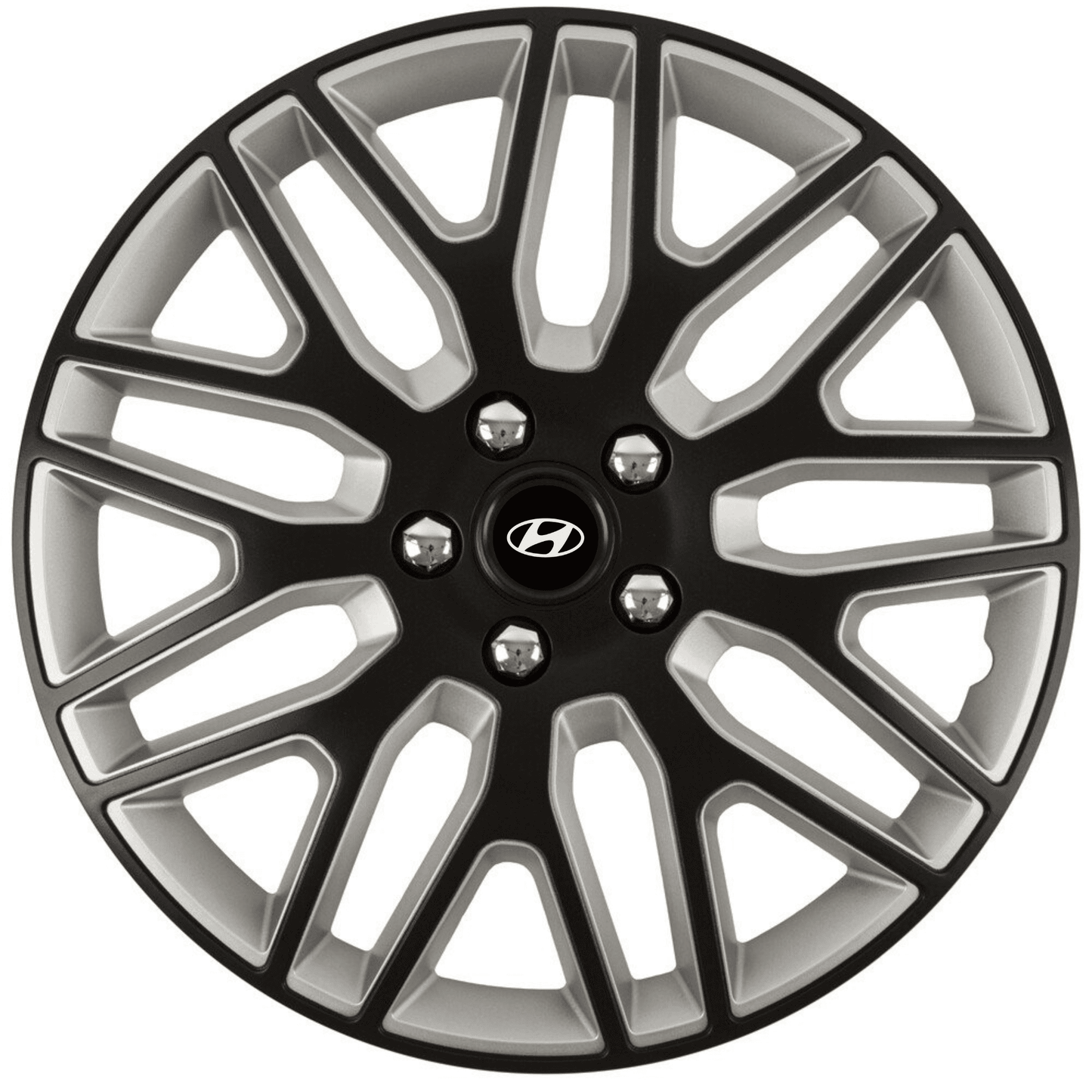 Set 4 Capace Roti 14 inchi (R14) Best Alb-Negru, Compatibile Cu Hyundai