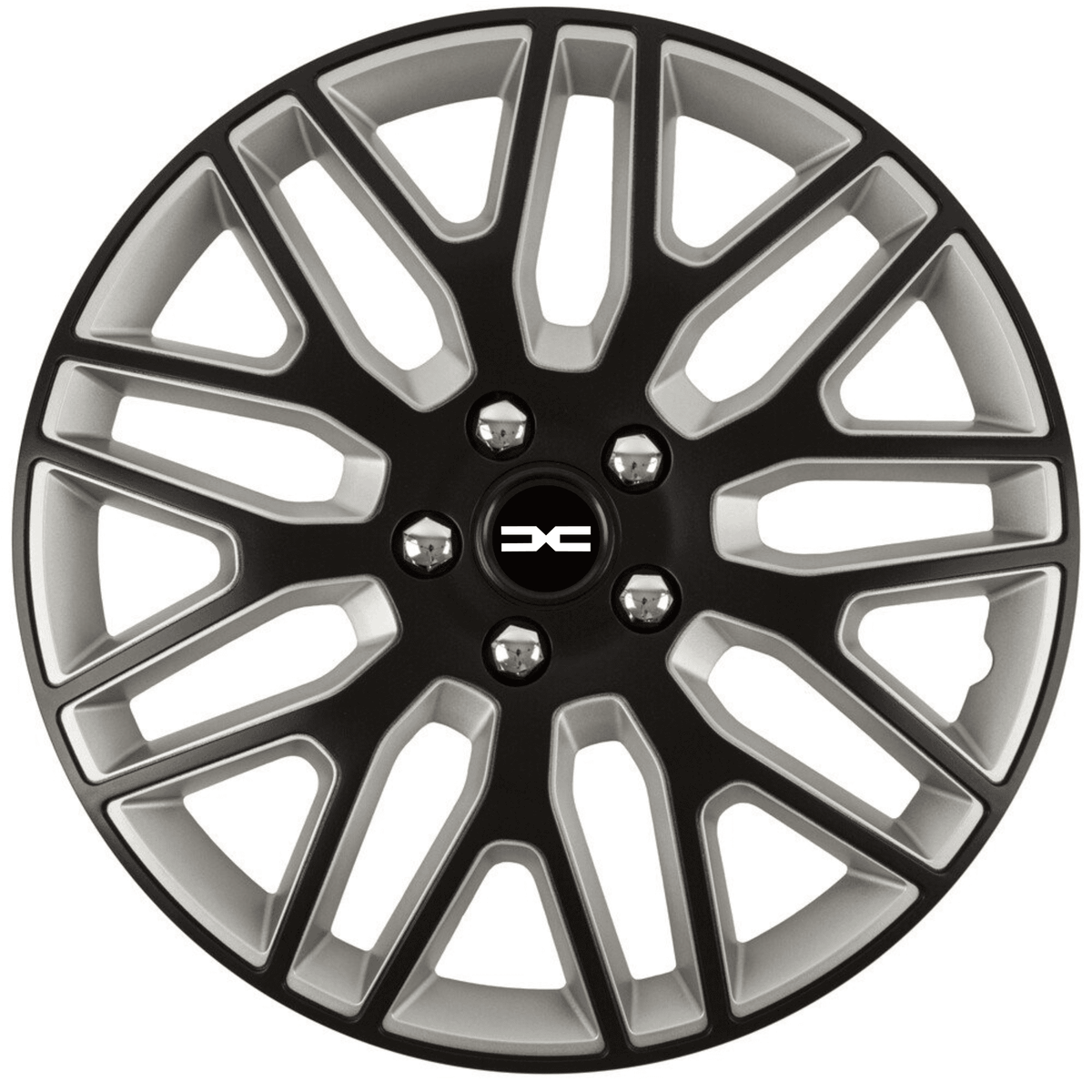 Set 4 Capace Roti 15 inchi (R15) Best Alb-Negru, Compatibile Cu Dacia Nou
