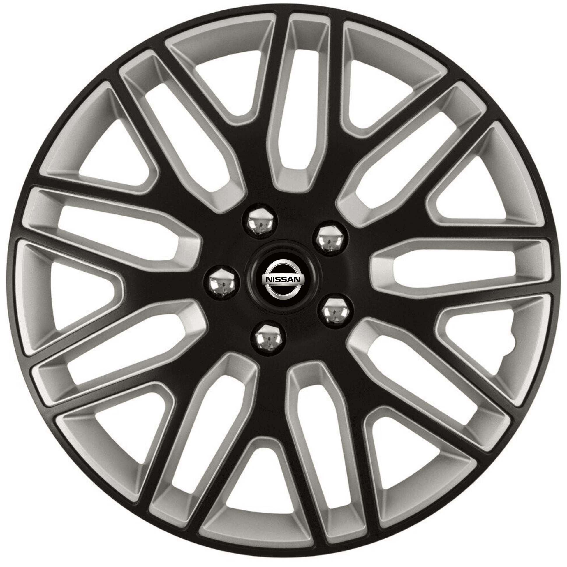 Set 4 Capace Roti 16 inchi (R16) Best Alb-Negru, Compatibile Cu Nissan
