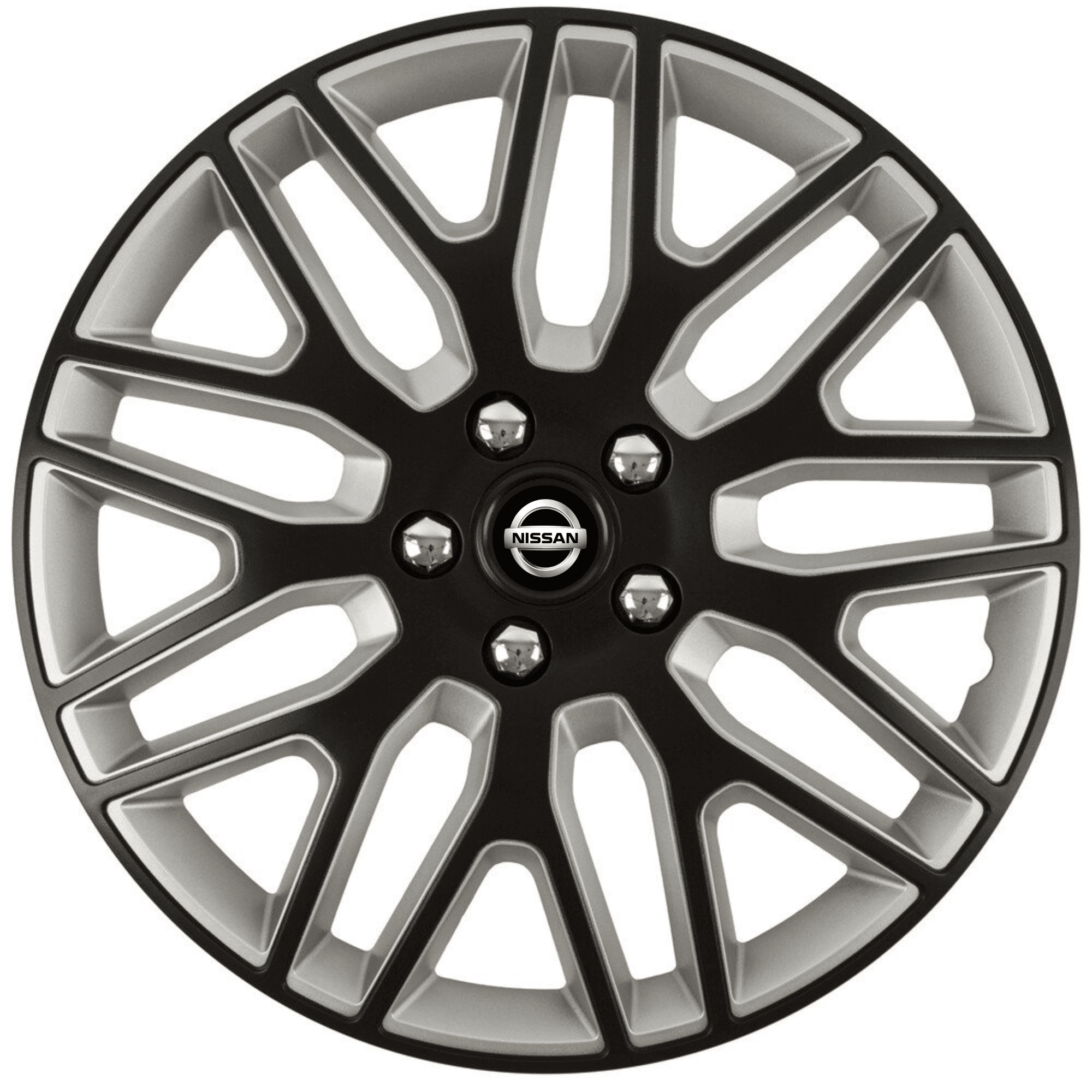 Set 4 Capace Roti 16 inchi (R16) Best Alb-Negru, Compatibile Cu Nissan