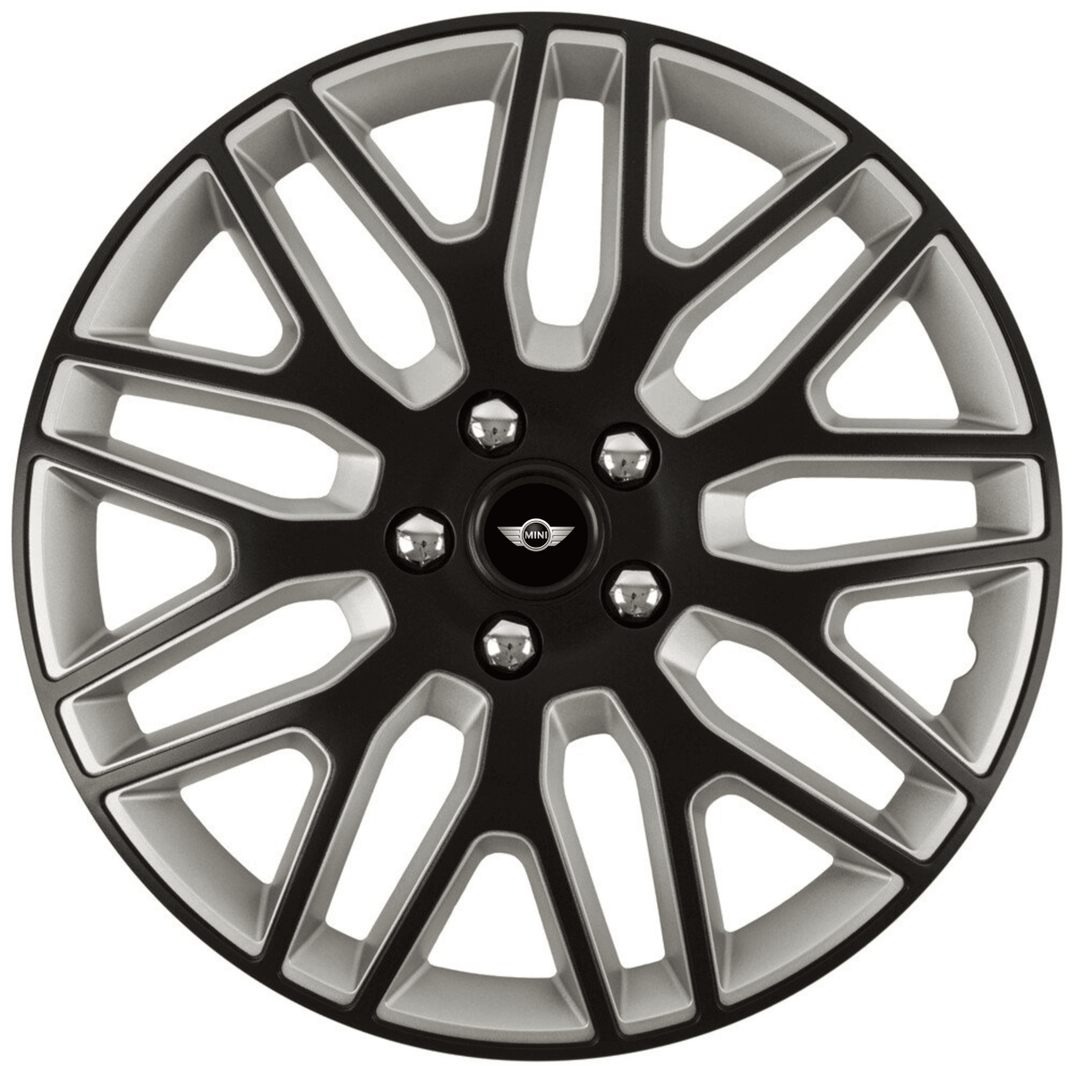 Set 4 Capace Roti 14 inchi (R14) Best Alb-Negru, Compatibile Cu Mini