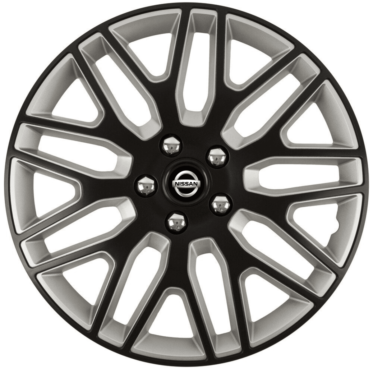 Set 4 Capace Roti 14 inchi (R14) Best Alb-Negru, Compatibile Cu Nissan