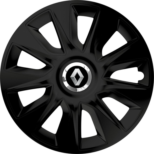Set 4 Capace Roti 16 inchi (R16) Stratos Negru, Compatibile Cu Renault