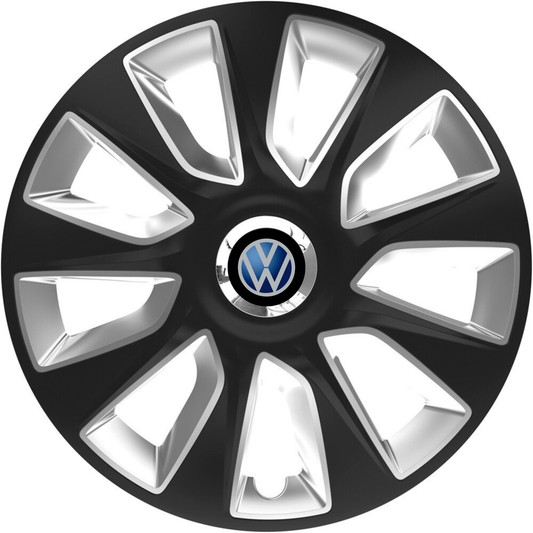 Set 4 Capace Roti 16 inchi (R16) Stratos Gri-Negru, Compatibile Cu Volkswagen