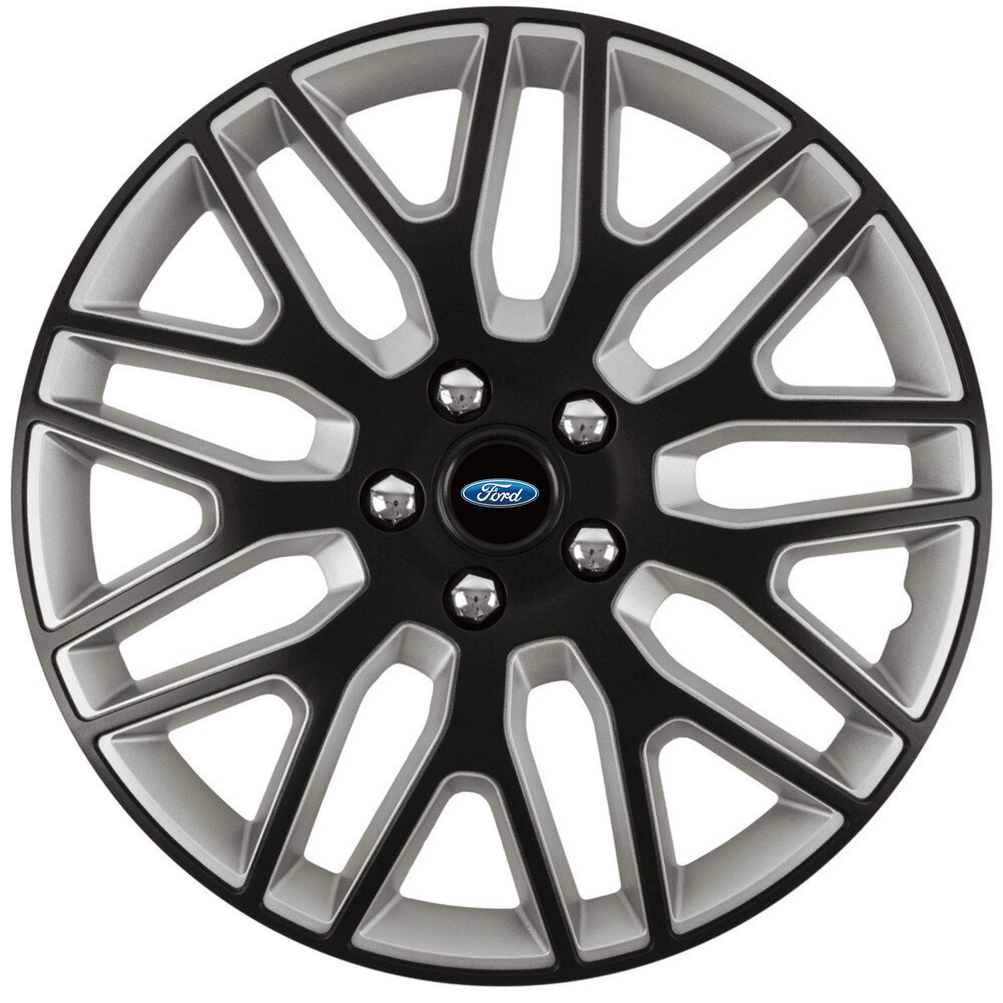 Set 4 Capace Roti 14 inchi (R14) Best Alb-Negru, Compatibile Cu Ford