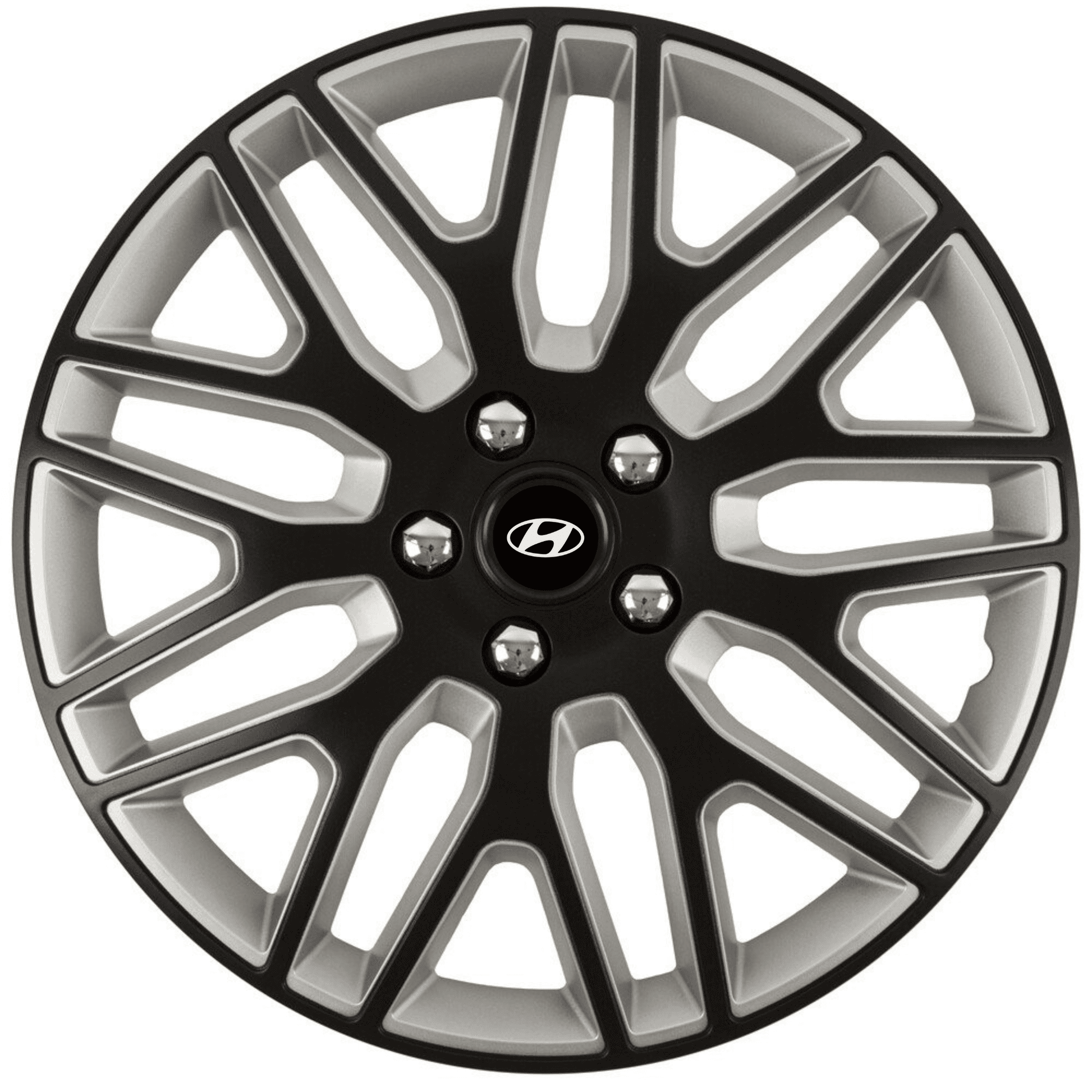 Set 4 Capace Roti 16 inchi (R16) Best Alb-Negru, Compatibile Cu Hyundai