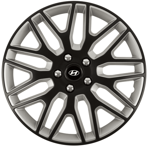 Set 4 Capace Roti 16 inchi (R16) Best Alb-Negru, Compatibile Cu Hyundai