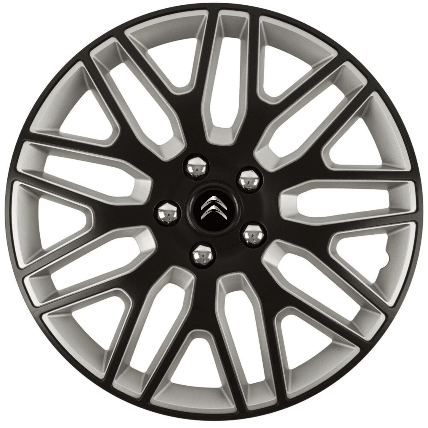 Set 4 Capace Roti 15 inchi (R15) Dakar Negru-Gri, Compatibile Cu Citroen