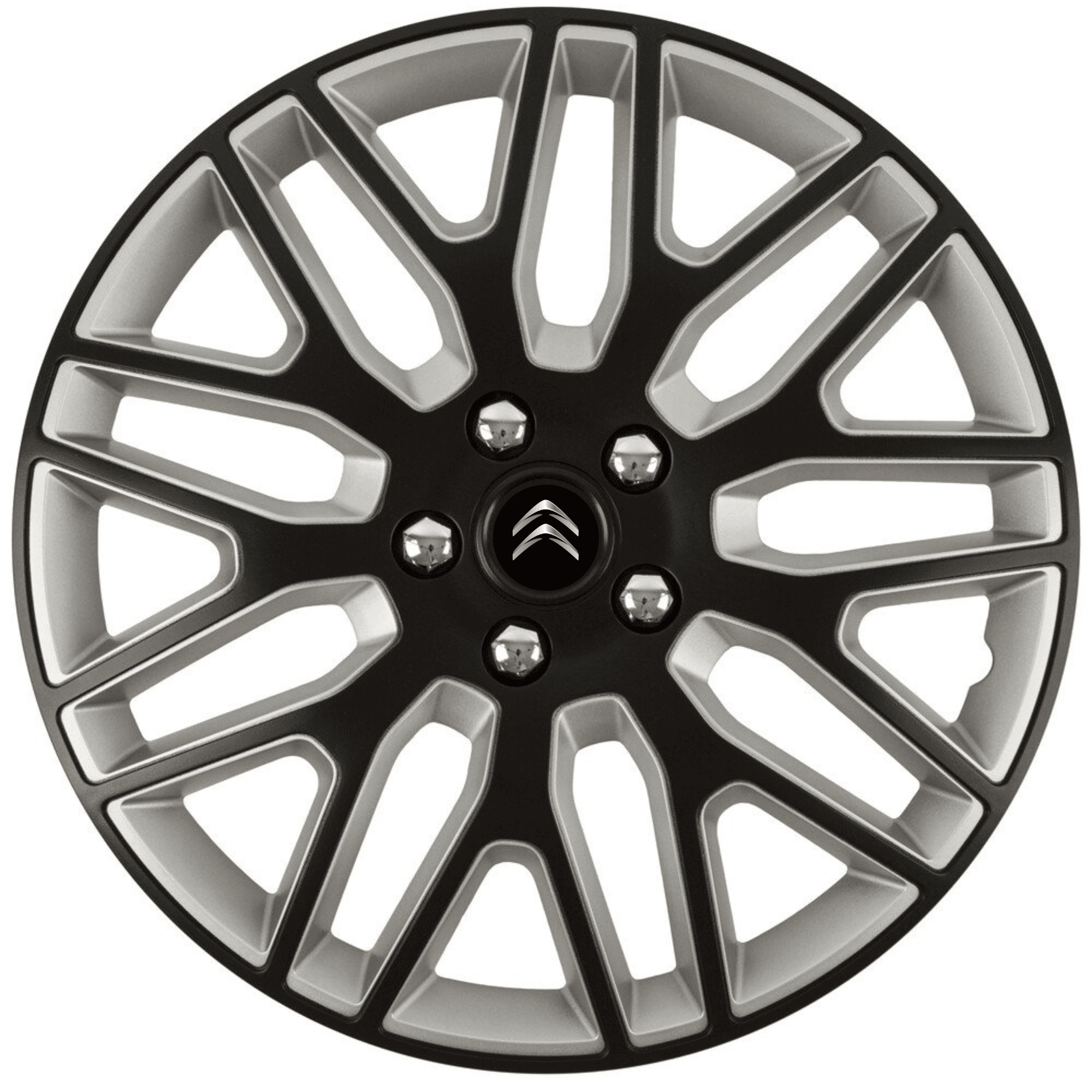 Set 4 Capace Roti 15 inchi (R15) Dakar Negru-Gri, Compatibile Cu Citroen