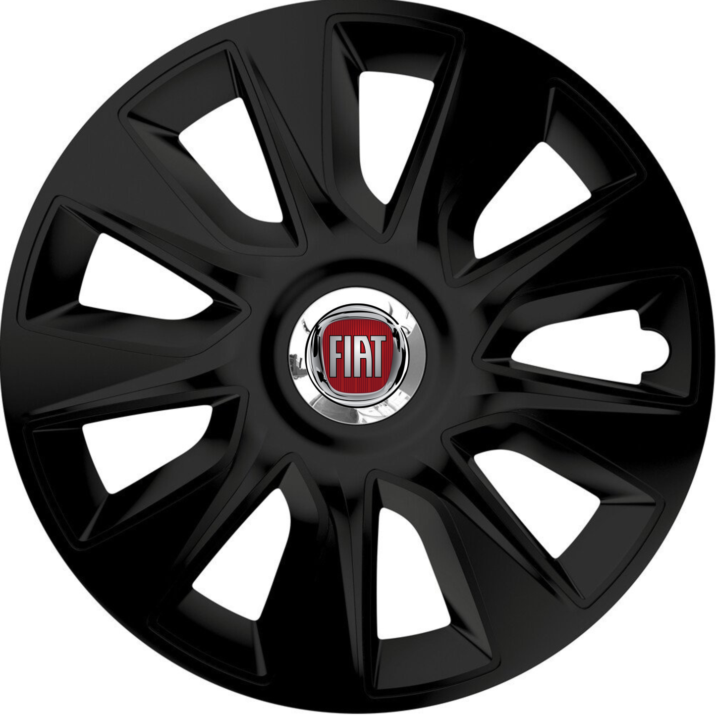 Set 4 Capace Roti 16 inchi (R16) Stratos Negru, Compatibile Cu Fiat