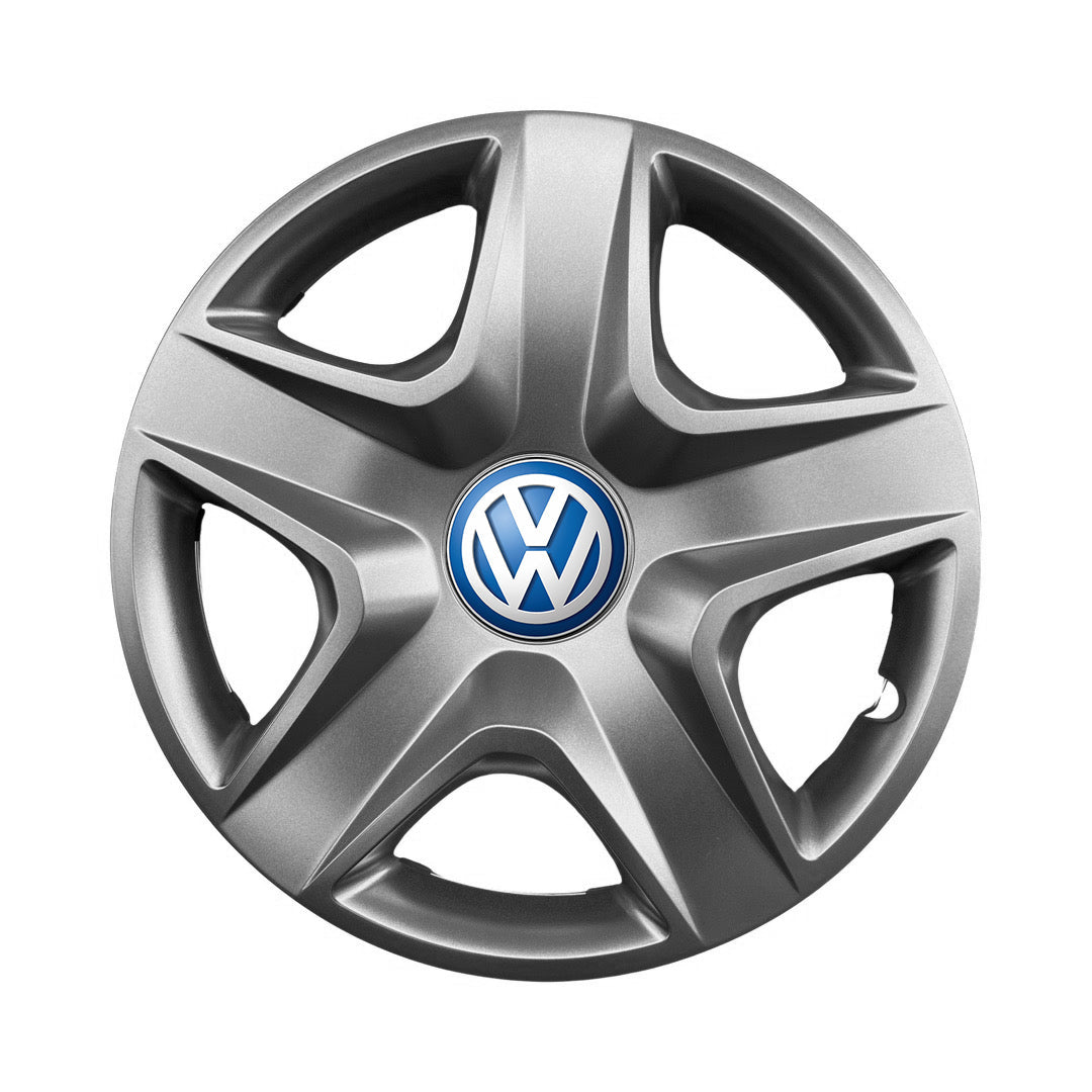 Set 4 capace roti potrivite jantelor de 14 inch compatibile VOLKSWAGEN, Model - 202, Sigla Albastra