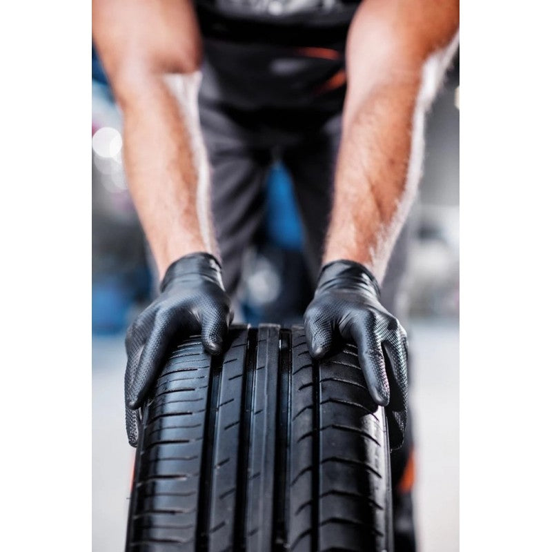 Mănuși de nitril Mercator GoGrip Black 50 buc, mărime M