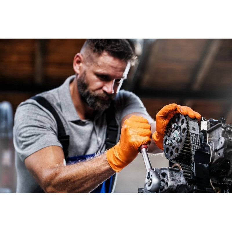 Mănuși de nitril Mercator GoGrip Orange 50 buc, mărime L