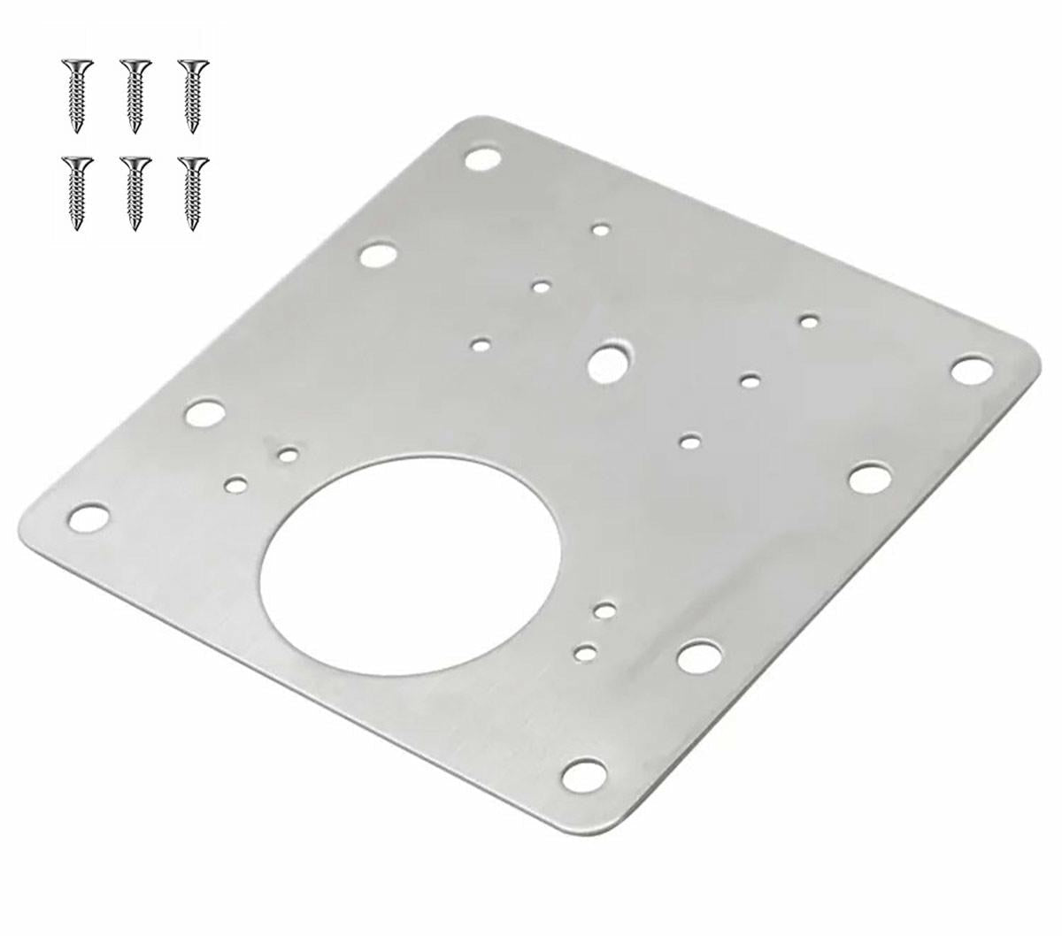 Kit reparatie balama, pentru mobila, Zola®, din otel inoxidabil, 9x9 cm