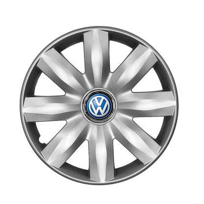 Set 4 capace roti potrivite jantelor de 14 inch compatibile Volkswagen, Model - 221, Sigla Albastra