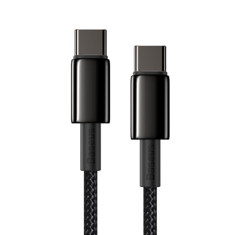 Cablu USB-C la USB-C Baseus Baseus Tungsten Gold, 100W, 1m negru