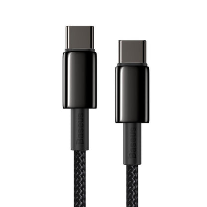 Cablu USB-C la USB-C Baseus Baseus Tungsten Gold, 100W, 1m negru