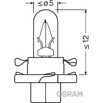 BEC BORD BX8.4D SOCLU NEGRU 12V 1.2W SET 10 BUC OSRAM