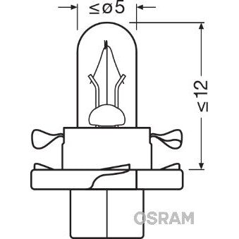 BEC BORD BX8.4D SOCLU PORTOCALIU 12V 1.1W SET 10 BUC OSRAM