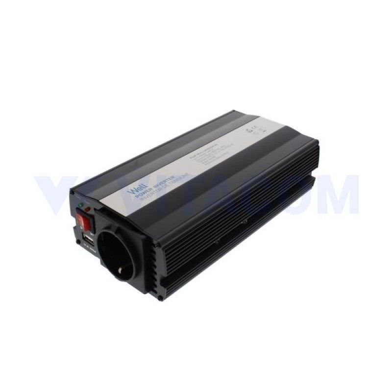 Invertor de tensiune 24V -> 220V, USB, 600W, Well