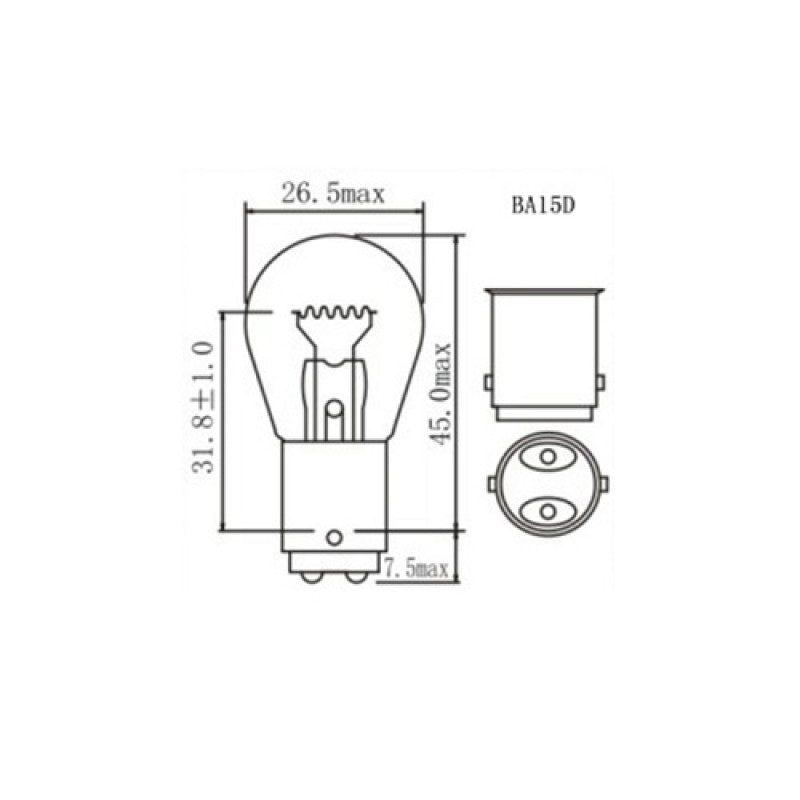 Bec halogen S25 12V 21W BA15D E4