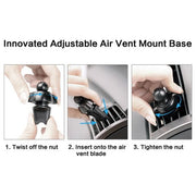 SUPORT TELEFON MAGNETIC AUTO CU FIXARE IN GRILA DE VENTILATIE SI ROTATIE 360