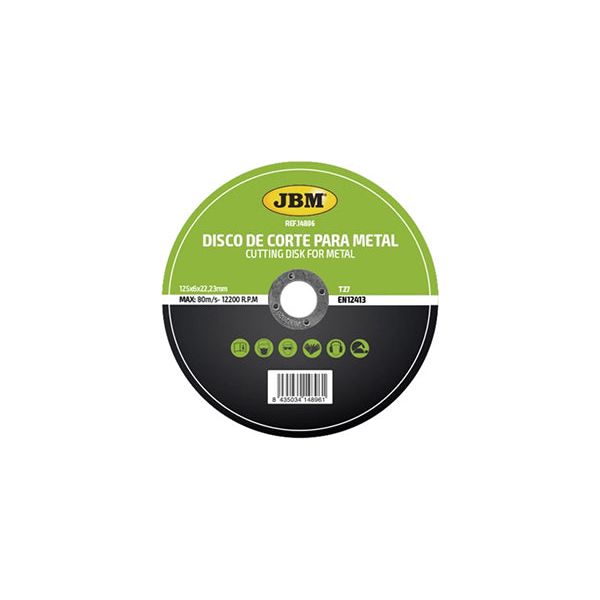 VÁGÓKORONG FÉMVÁGÁSHOZ 125 X 6 MM T27 JBM