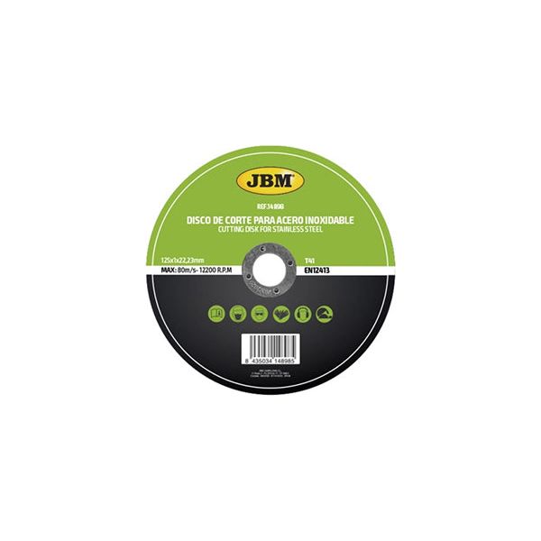Rozsdamentes acél vágógép korong 125 x 1 mm T41 JBM
