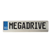 SUPORT NUMAR INMATRICULARE MEGA DRIVE METALIZAT SILVER 1 BUC