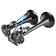 CLAXON CAMION NEGRU METALIC CU 2 GOARNE, MELODIC, 24V 1A