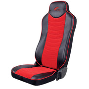 SET HUSE SCAUN TRUCK UMBRELLA PENTRU MAN TGX EURO 5 PIELE ECOLOGICA NEAGRA + VELVET ROSU