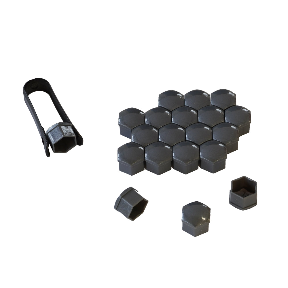 19 MM-ES SZÜRKE CSAPFEDELEK KÉSZLET 20 DB + FOGÓ