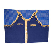 SET PERDELE CABINA CAMION. UNIVERSALE. VELUR. ALBASTRU-AURIU