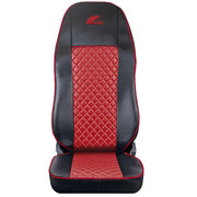 SET HUSE SCAUN TRUCK UMBRELLA PENTRU SCANIA SERIA R 2006-2020 PIELE ECOLOGICA NEAGRA+ROSU