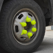 SET 10 BUCATI CAPAC PLASTIC PENTRU PREZON ROATA CU INDICATOR 33 MM NEON GALBEN 41 MM