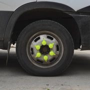 SET 10 BUCATI CAPAC PLASTIC PENTRU PREZON ROATA CU INDICATOR 33 MM NEON GALBEN 41 MM