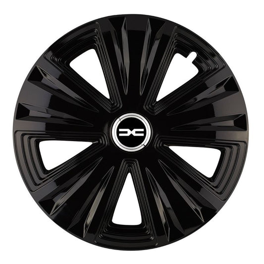 Set 4 capace roti pentru Dacia nou, model Glory negru, R15