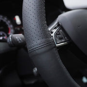 HUSA VOLAN PIELE NATURALA SEMI PERFORATA NEGRU 35-37 CM