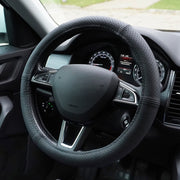 HUSA VOLAN PIELE NATURALA PERFORATA NEGRU 39-41 CM