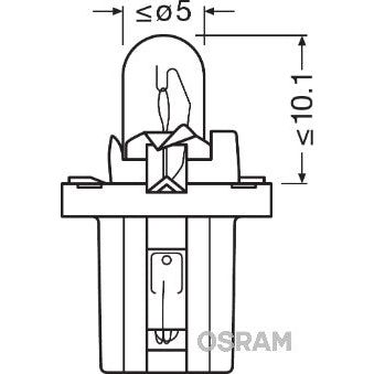 BEC BORD BX8.5D SOCLU VERDE DESCHIS 12V 2W SET 10 BUC OSRAM