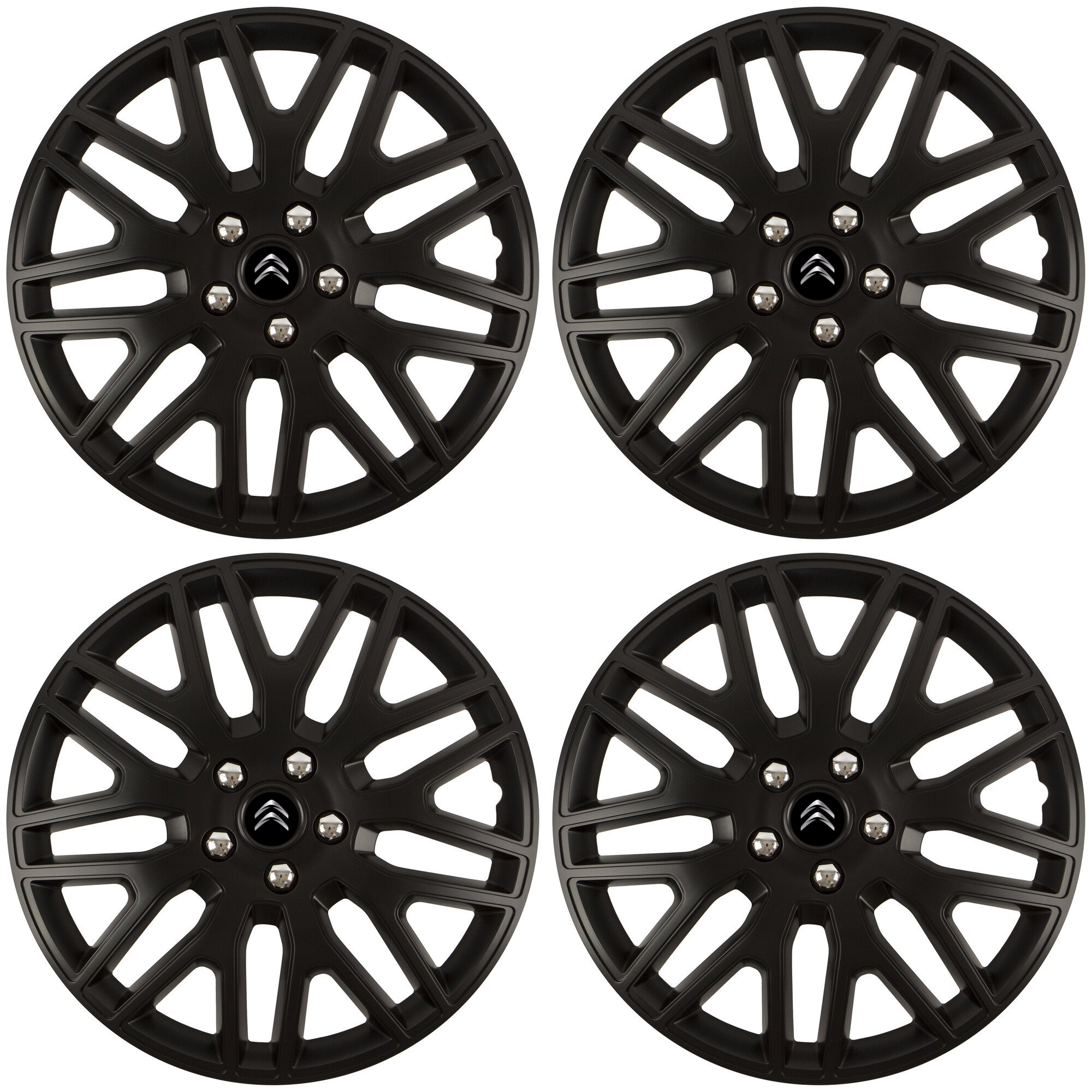 Set 4 Capace Roti 15 inchi (R15) Dakar Negru, Compatibile Cu Citroen