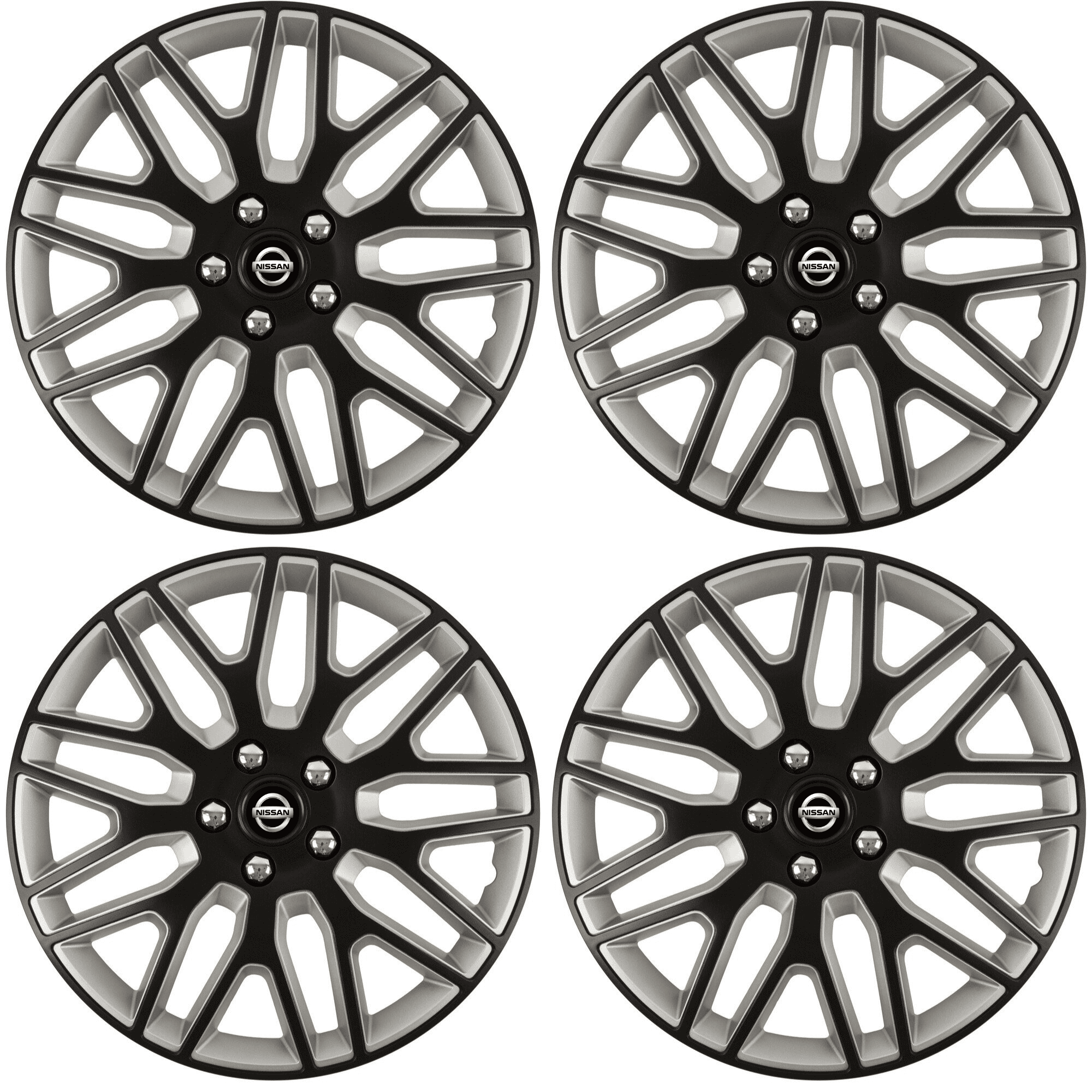 Set 4 Capace Roti 15 inchi (R15) Best Alb-Negru, Compatibile Cu Nissan