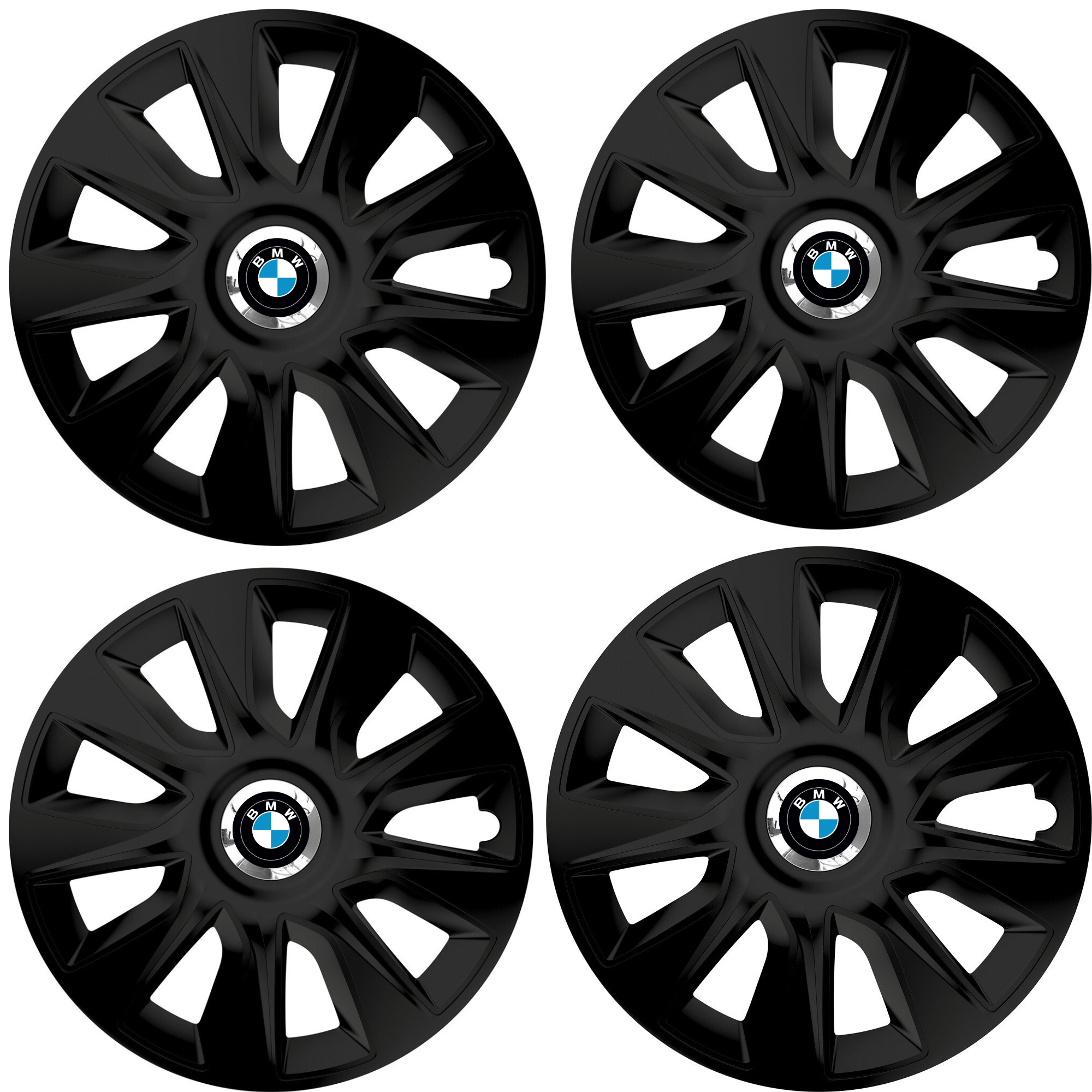 Set 4 Capace Roti 15 inchi (R15) Stratos Negru, Compatibile Cu BMW