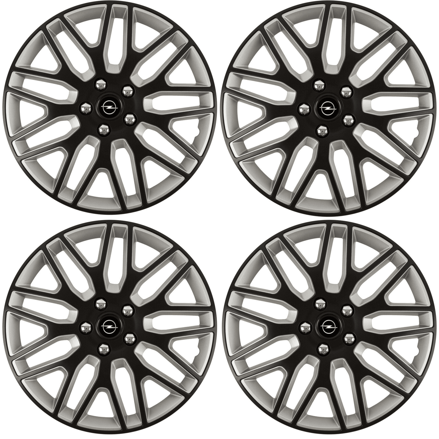 Set 4 Capace Roti 14 inchi (R14) Best Alb-Negru, Compatibile Cu Opel