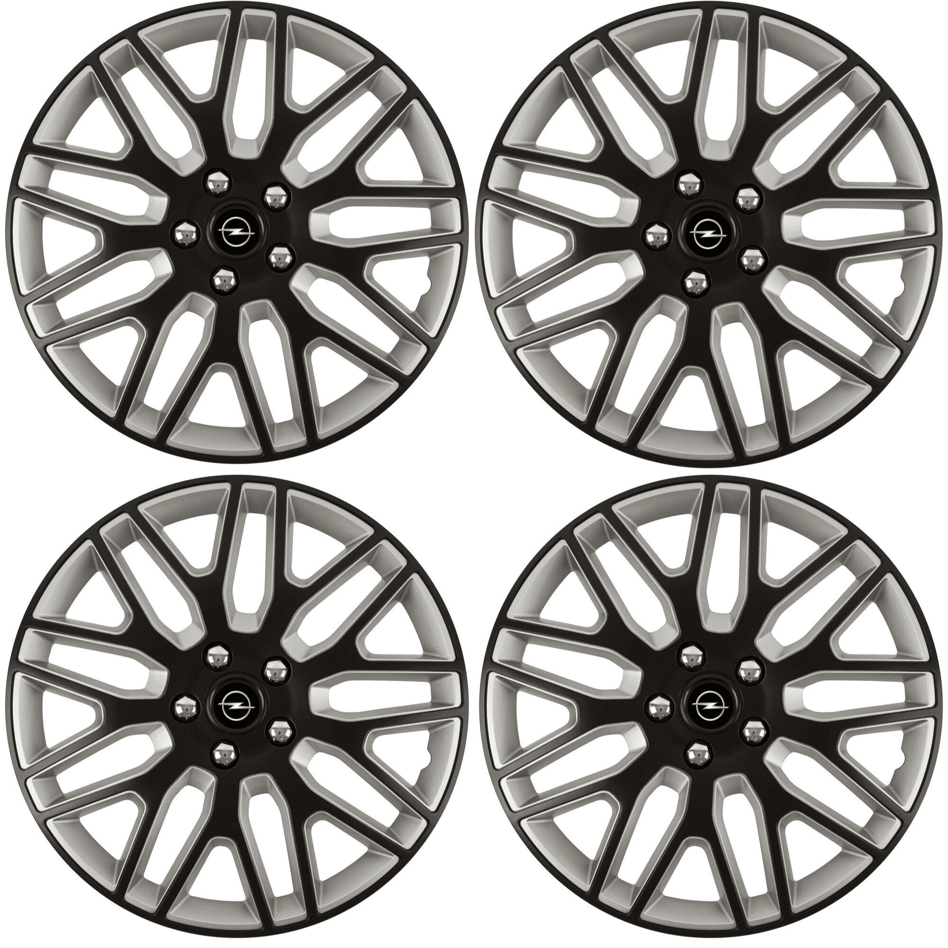 Set 4 Capace Roti 14 inchi (R14) Best Alb-Negru, Compatibile Cu Opel