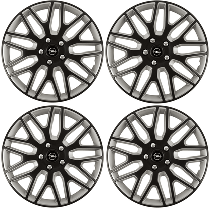 Set 4 Capace Roti 14 inchi (R14) Best Alb-Negru, Compatibile Cu Opel